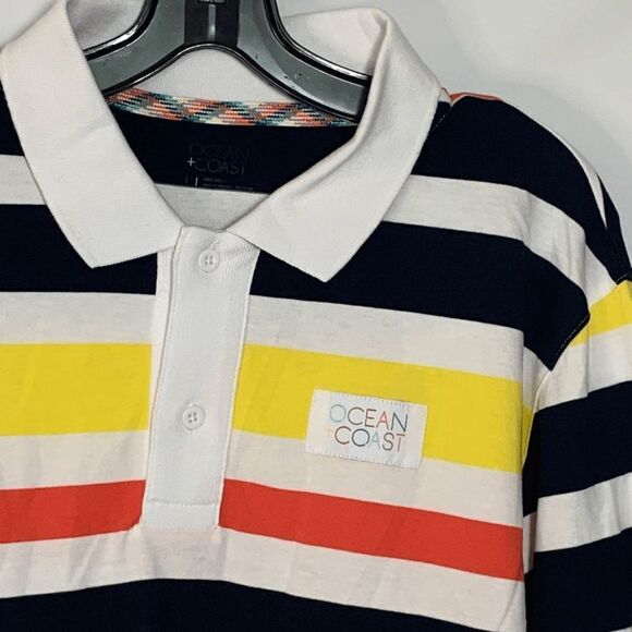 Ocean Coast Cotton Long Sleeve Collared Top Size Large - Picture 5 of 8